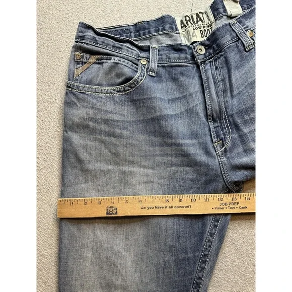 Ariat M4 Low Rise Boot Jeans Mens 40x32 Light Wash Blue Denim Bootcut 10019557